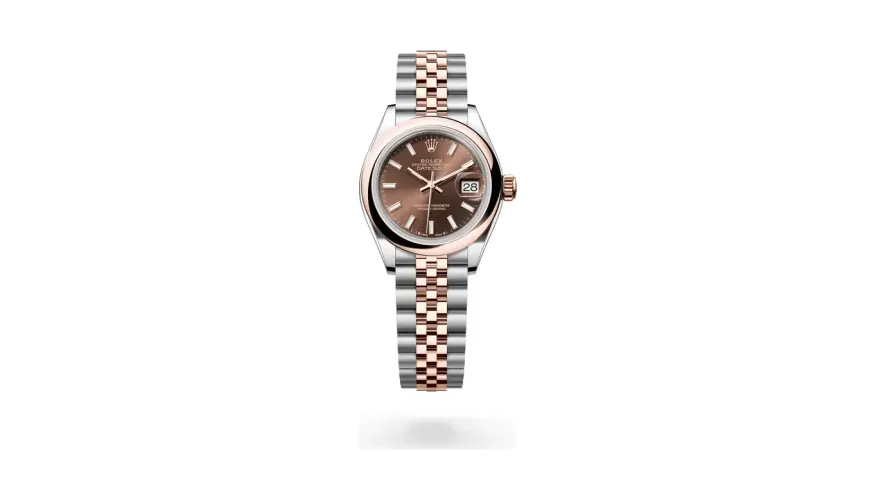 Rolex Lady-Datejust Oyster, 28 mm, Oystersteel and Everose gold, Everose Rolesor, Chocolate dial