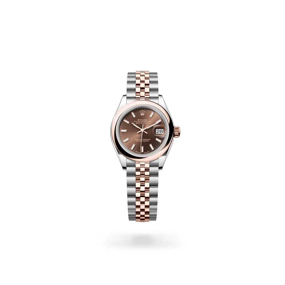 Rolex Lady-Datejust Oyster, 28 mm, Oystersteel and Everose gold, Everose Rolesor, Chocolate dial