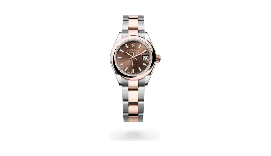 Rolex Lady-Datejust Oyster, 28 mm, Oystersteel and Everose gold, Everose Rolesor, Chocolate dial