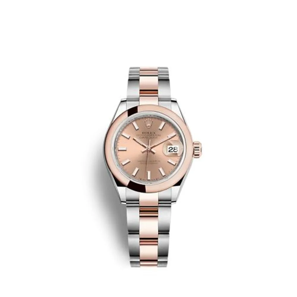 Rolex Lady-Datejust 28 Stainless Steel / Rose Gold / Domed / Rose / Oyster