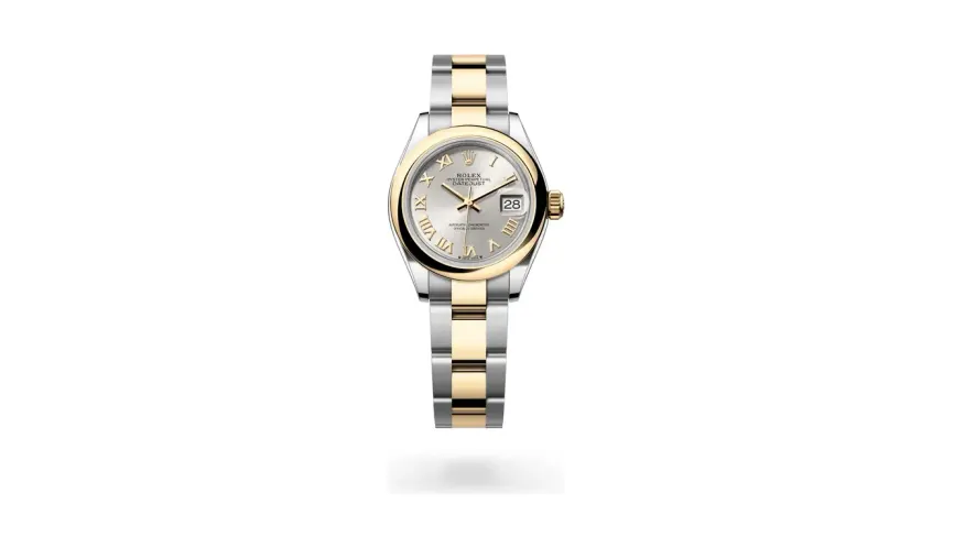 Rolex Lady-Datejust Oyster, 28 mm, Oystersteel and yellow gold, Yellow Rolesor, Silver dial