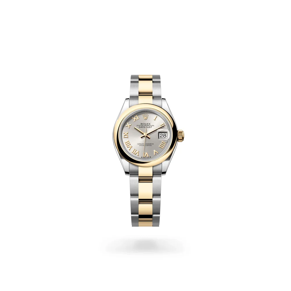 Rolex Lady-Datejust Oyster, 28 mm, Oystersteel and yellow gold, Yellow Rolesor, Silver dial
