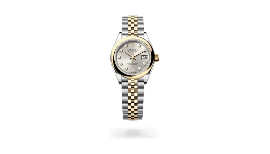 Rolex Lady-Datejust Oyster, 28 mm, Oystersteel and yellow gold, Yellow Rolesor, Silver dial