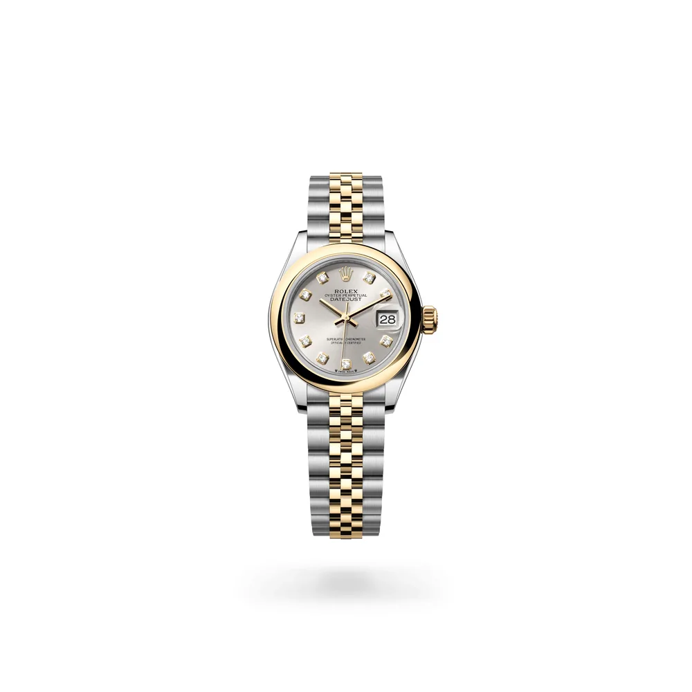 Rolex Lady-Datejust Oyster, 28 mm, Oystersteel and yellow gold, Yellow Rolesor, Silver dial