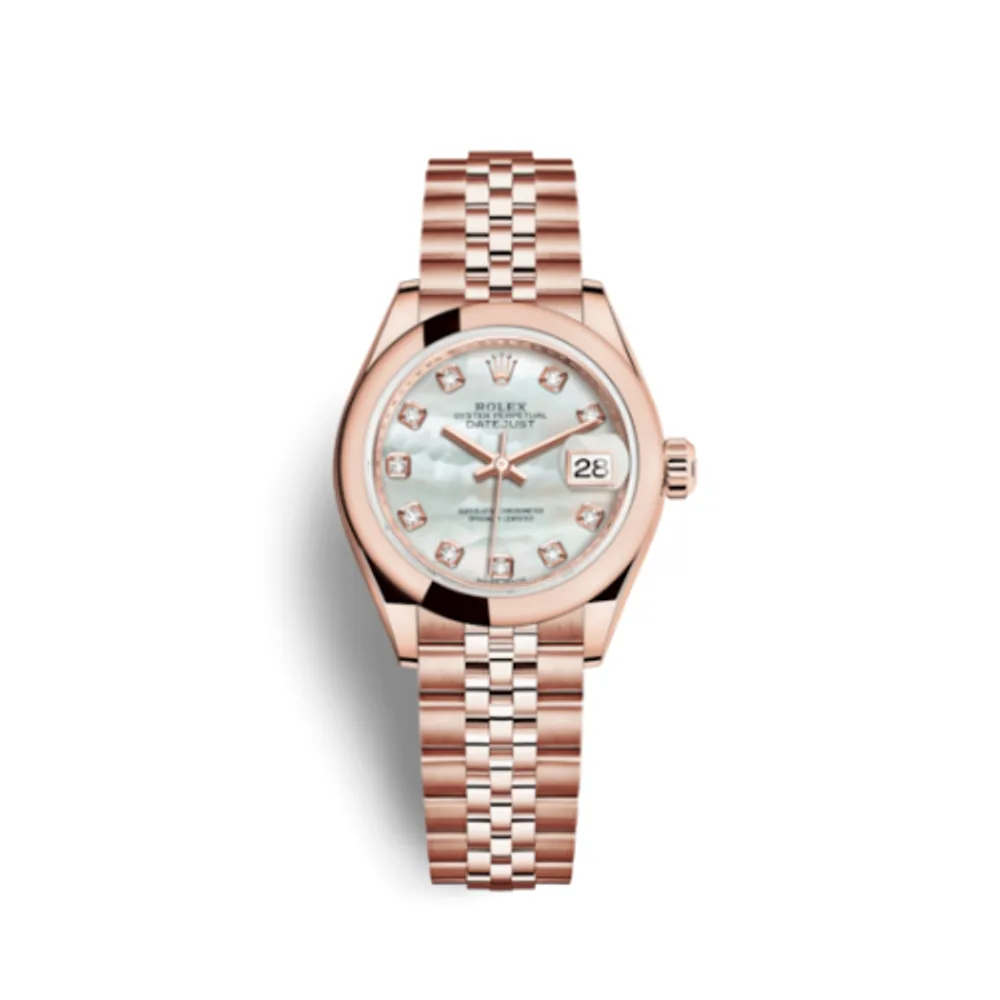 Rolex Lady-Datejust 28 Everose Domed / Jubilee / MOP