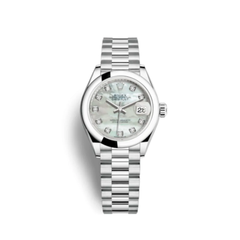 Rolex Lady-Datejust 28 Platinum Domed / President / MOP