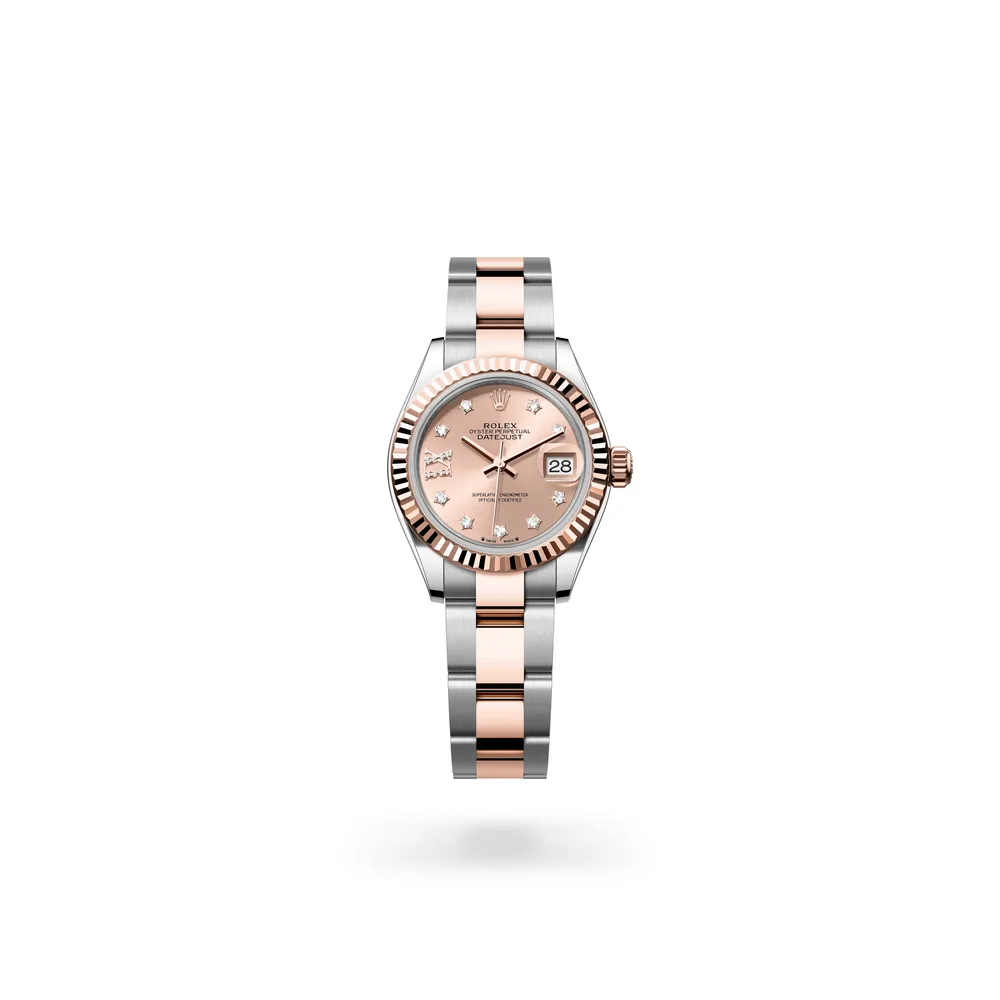 Rolex Lady-Datejust Oyster, 28 mm, Oystersteel and Everose gold, Everose Rolesor, Rosé-colour dial