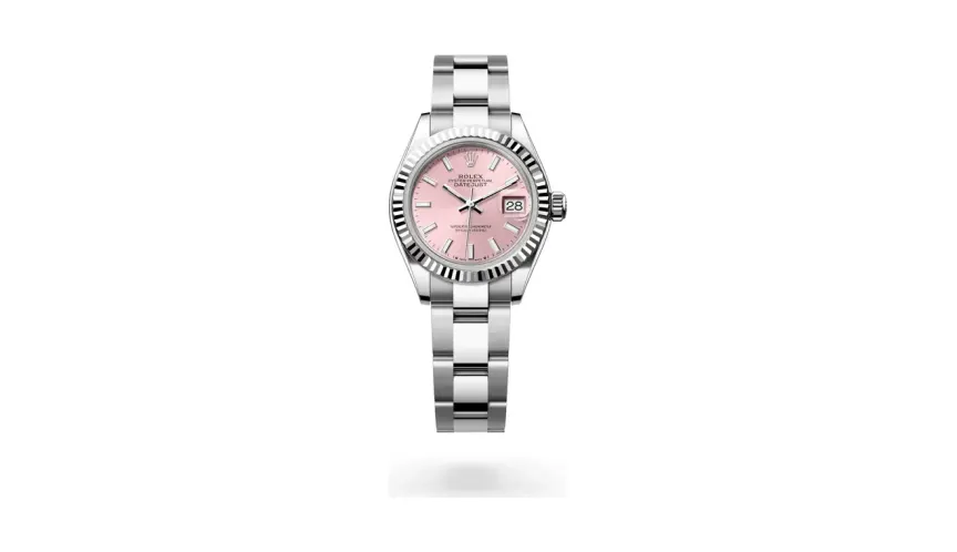 Rolex Lady-Datejust Oyster, 28 mm, Oystersteel and white gold, White Rolesor, Pink dial