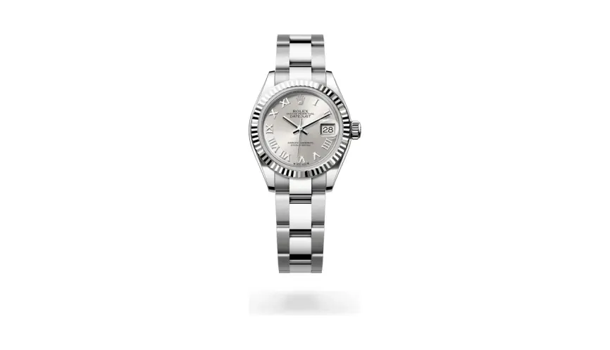 Rolex Lady-Datejust Oyster, 28 mm, Oystersteel and white gold, White Rolesor, Silver dial