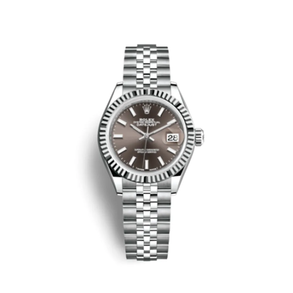 Rolex Lady-Datejust 28 Stainless Steel Fluted / Grey / Jubilee