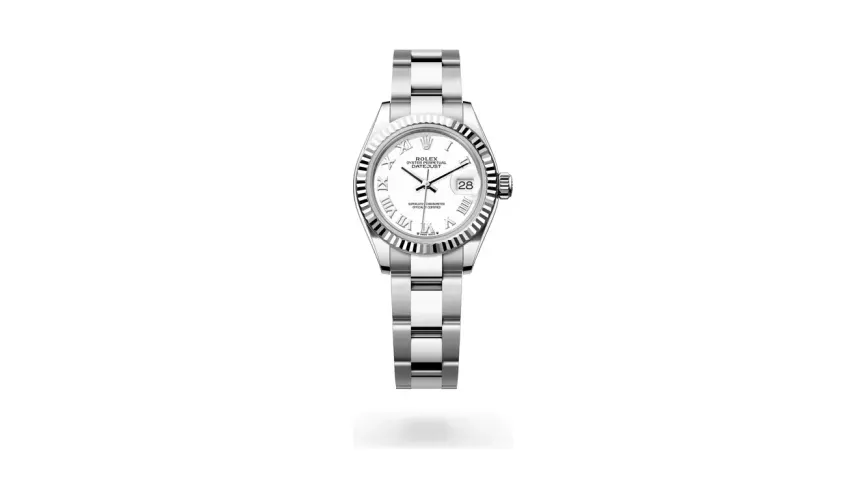 Rolex Lady-Datejust Oyster, 28 mm, Oystersteel and white gold, White Rolesor, White lacquer dial