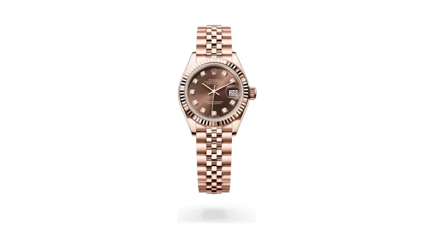 Rolex Lady-Datejust Oyster, 28 mm, Everose gold, 18 kt Everose gold, Chocolate dial