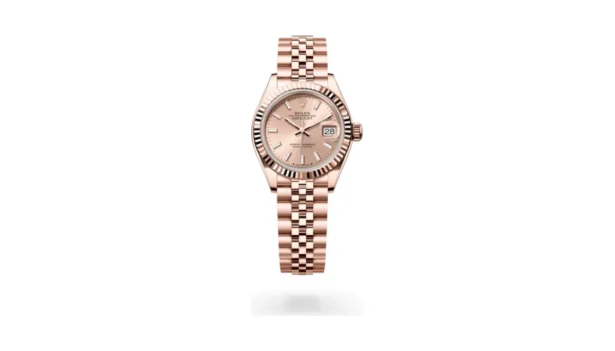 Rolex Lady-Datejust Oyster, 28 mm, Everose gold, 18 kt Everose gold, Rosé-colour dial