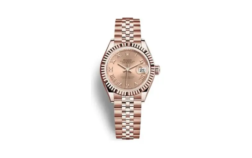 Rolex Lady-Datejust 28 Rose Gold / Fluted / Rose - Roman / Jubilee