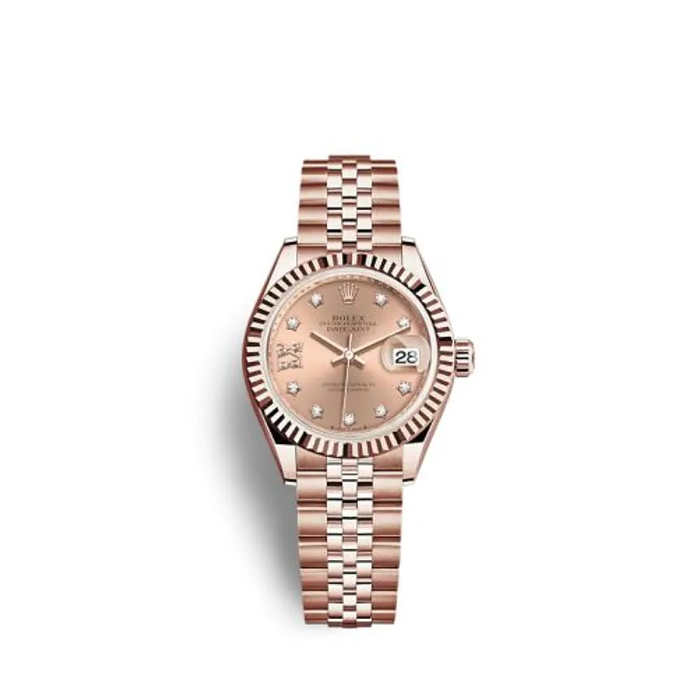Rolex Lady-Datejust 28 Rose Gold / Fluted / Rose - Diamond / Jubilee