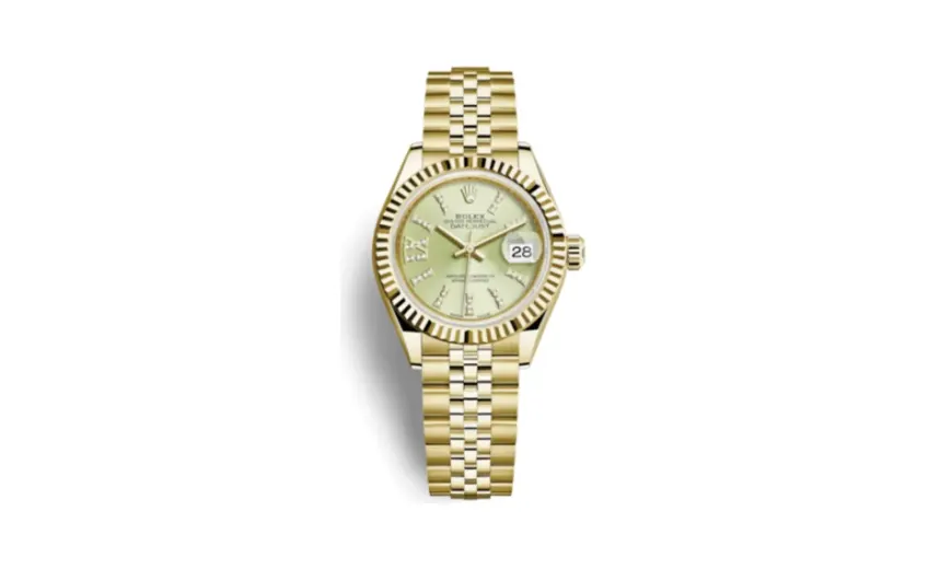 Rolex Lady-Datejust 28 Yellow Gold Fluted / Jubilee / Champagne Diamond
