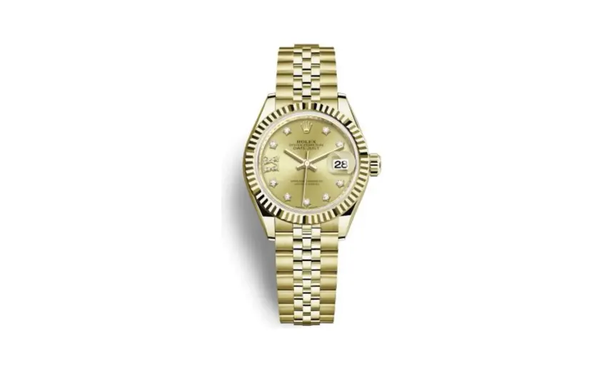 Rolex Lady-Datejust 28 Yellow Gold Fluted / Jubilee / Champagne Diamond