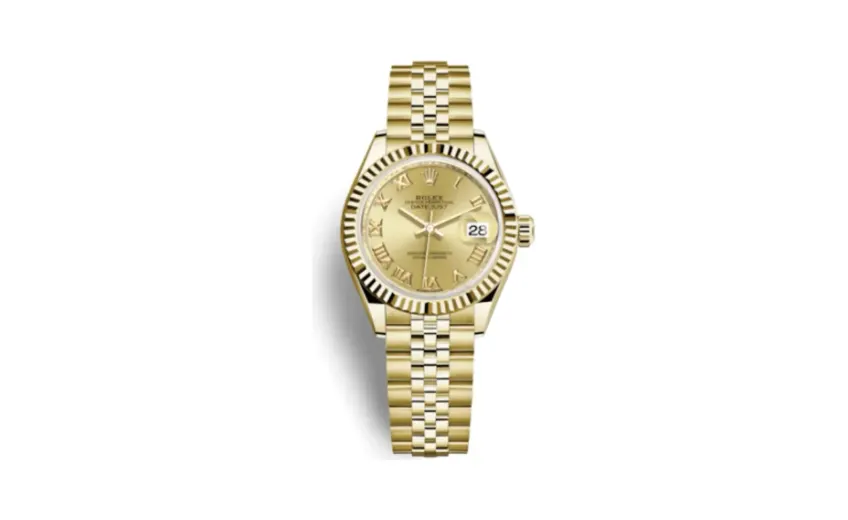 Rolex Lady-Datejust 28 Yellow Gold Fluted / Jubilee / Champagne Roman