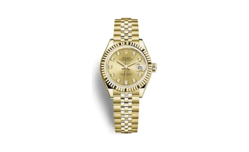 Rolex Lady-Datejust 28 Yellow Gold Fluted / Jubilee / Champagne Diamond