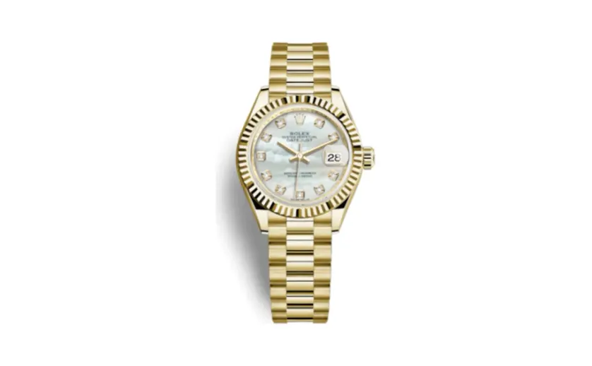 Rolex Lady-Datejust 28 Yellow Gold Fluted / President / MOP
