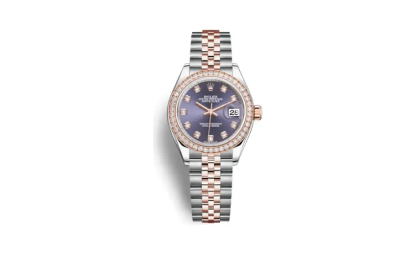 Rolex Lady-Datejust 28 Rolesor Rose Diamond / Jubilee / Aubergine Diamond