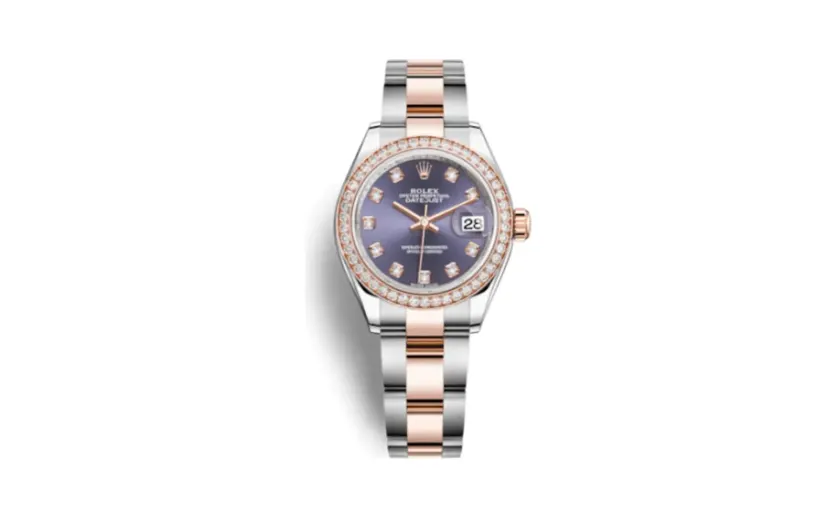 Rolex Lady-Datejust 28 Rolesor Rose Diamond / Jubilee / Aubergine Diamond