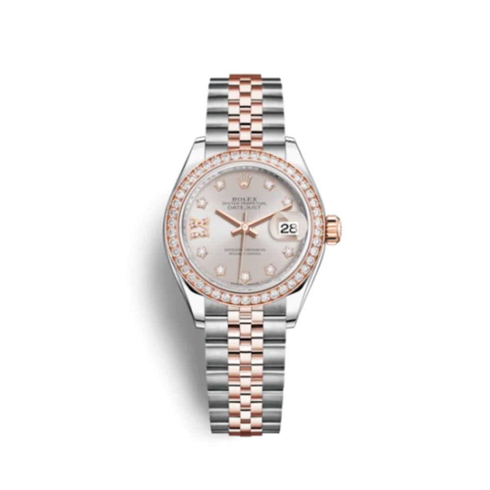 Rolex Lady-Datejust 28 Rolesor Rose Diamond / Jubilee / Sundust Diamond