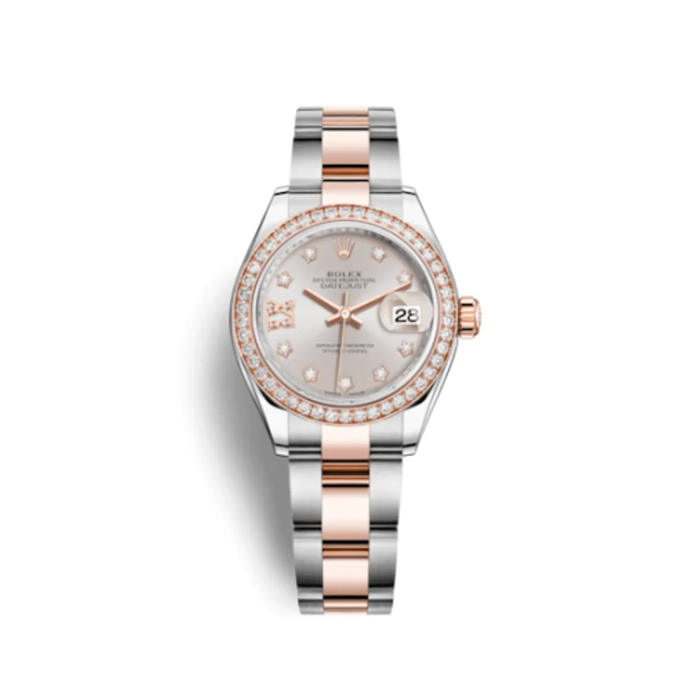 Rolex Lady-Datejust 28 Rolesor Rose Diamond / Oyster / Sundust Diamond