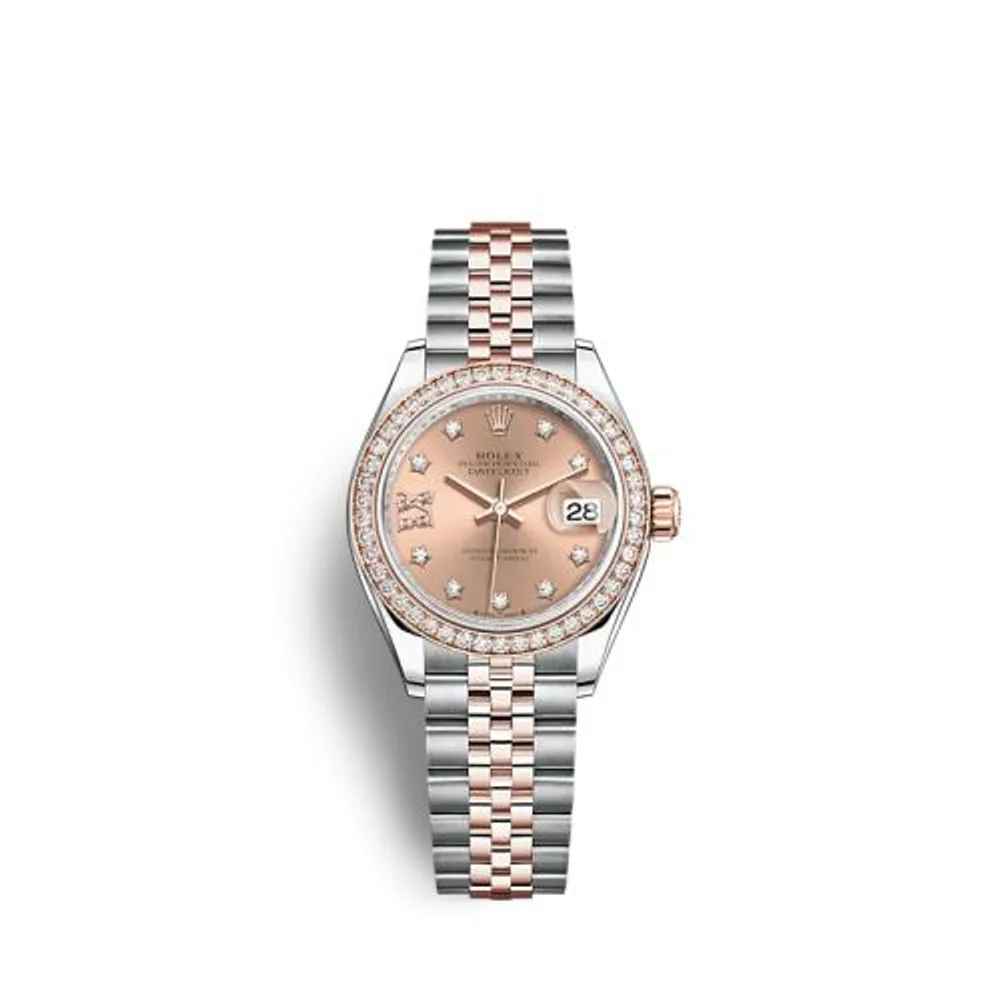 Rolex Lady-Datejust 28 Stainless Steel / Rose Gold / Diamond / Rose - Diamond / Jubilee