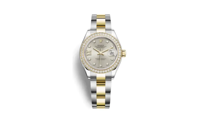 Rolex Lady-Datejust 28 Rolesor Yellow Diamond / Oyster / Silver Diamond