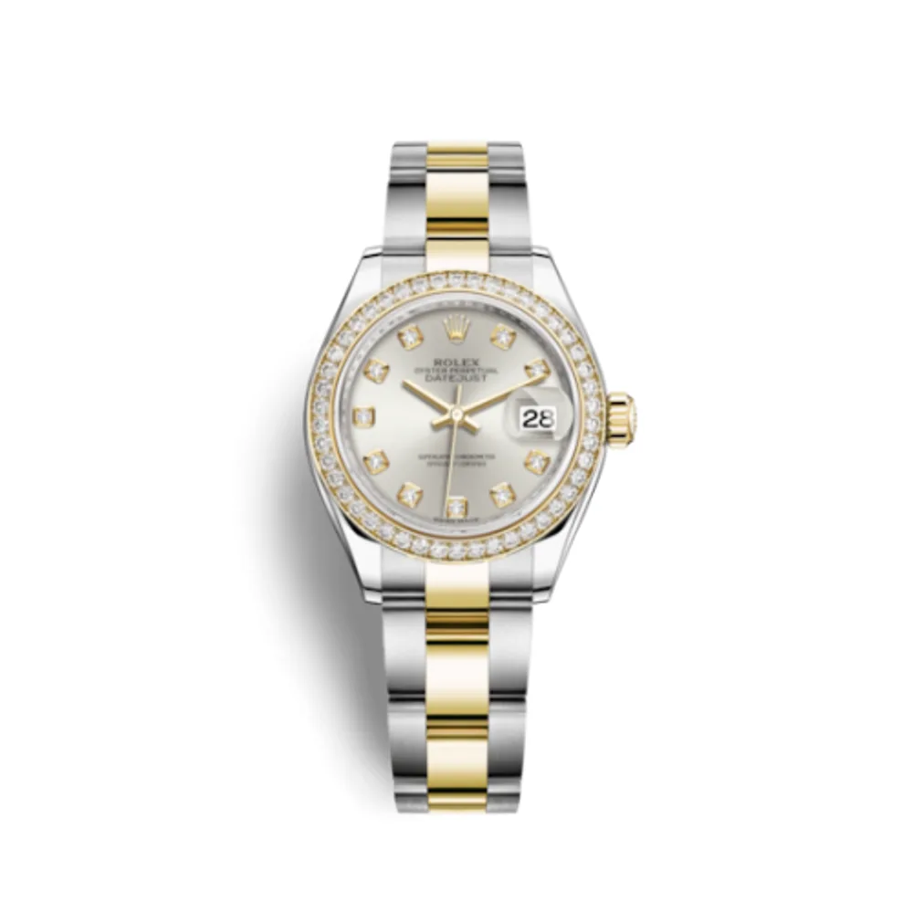 Rolex Lady-Datejust 28 Rolesor Yellow Diamond / Oyster / Silver Diamond