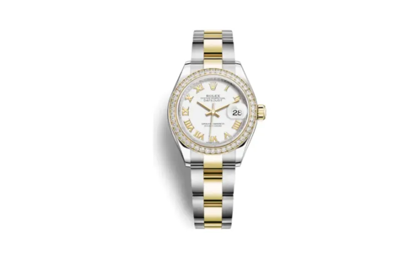 Rolex Lady-Datejust 28 Rolesor Yellow Diamond / Oyster / White Roman