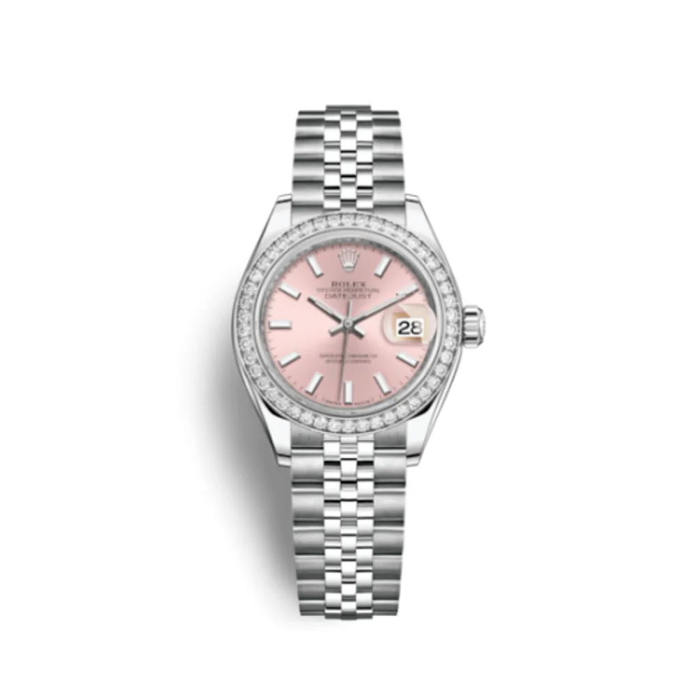 Rolex Lady-Datejust 28 Stainless Steel / Diamond / Pink / Jubilee