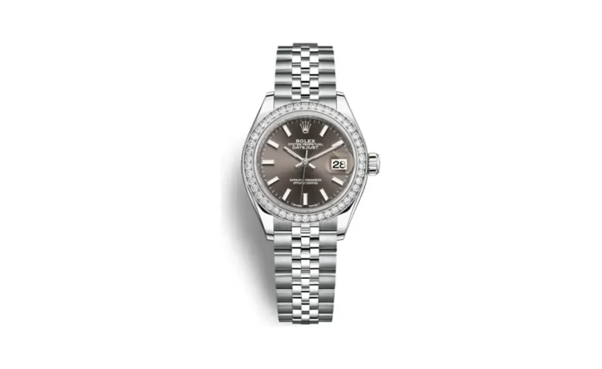 Rolex Lady-Datejust 28 Stainless Steel / Diamond / Grey / Jubilee