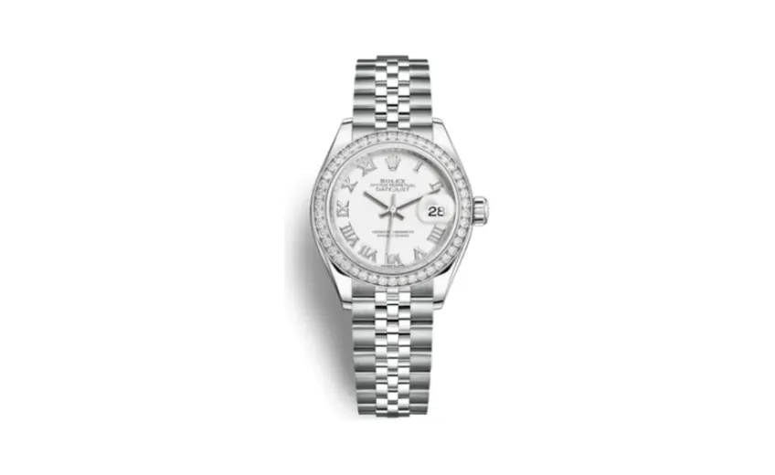 Rolex Lady-Datejust 28 Stainless Steel / Diamond / White - Roman / Jubilee