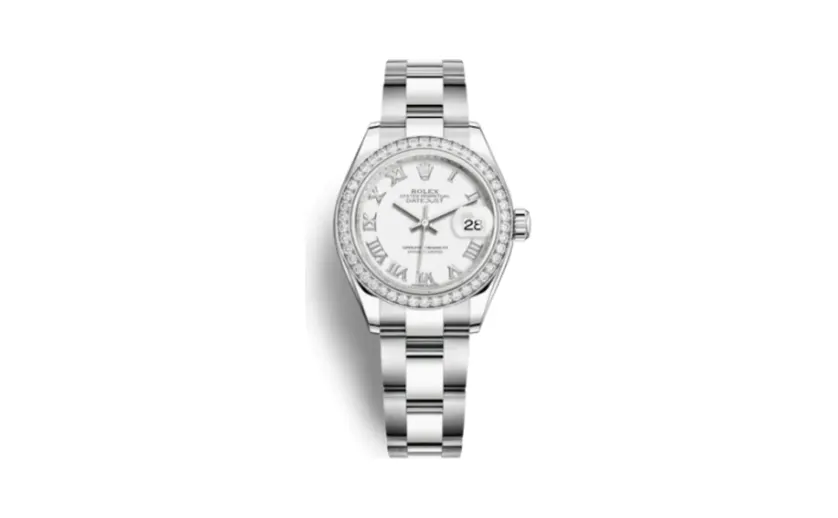 Rolex Lady-Datejust 28 Stainless Steel / Diamond / White - Roman / Oyster