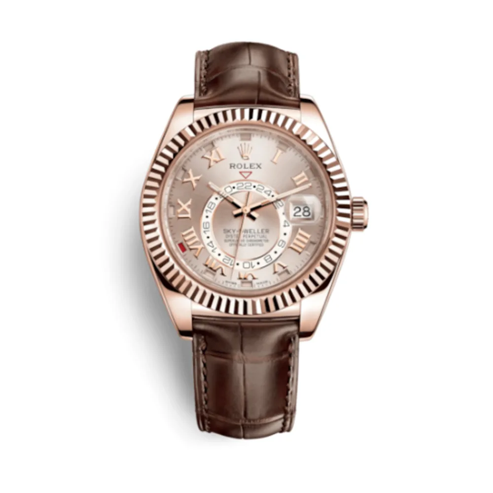 Rolex Sky-Dweller Everose / Sundust / Alligator