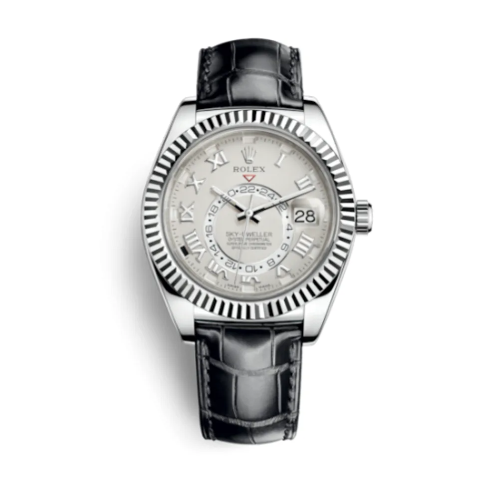 Rolex Sky-Dweller White Gold / Ivory / Alligator