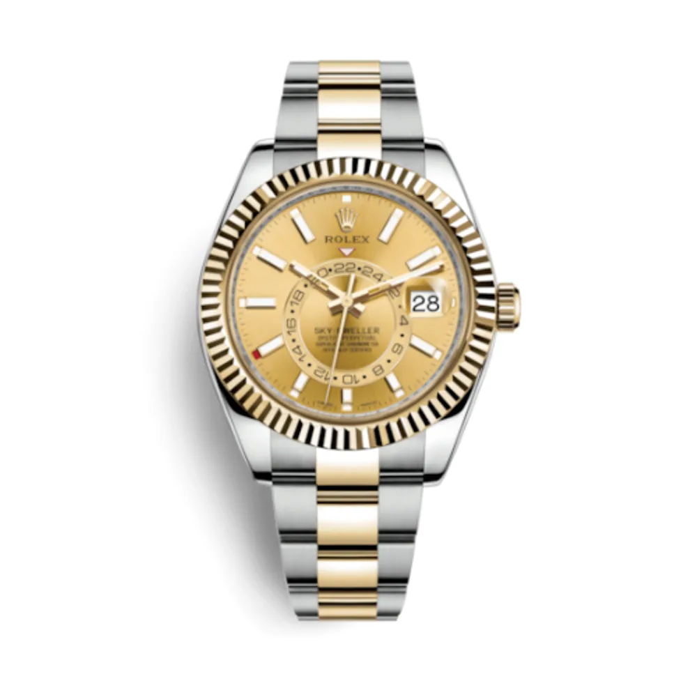 Rolex Sky-Dweller Stainless Steel / Yellow Gold / Champagne