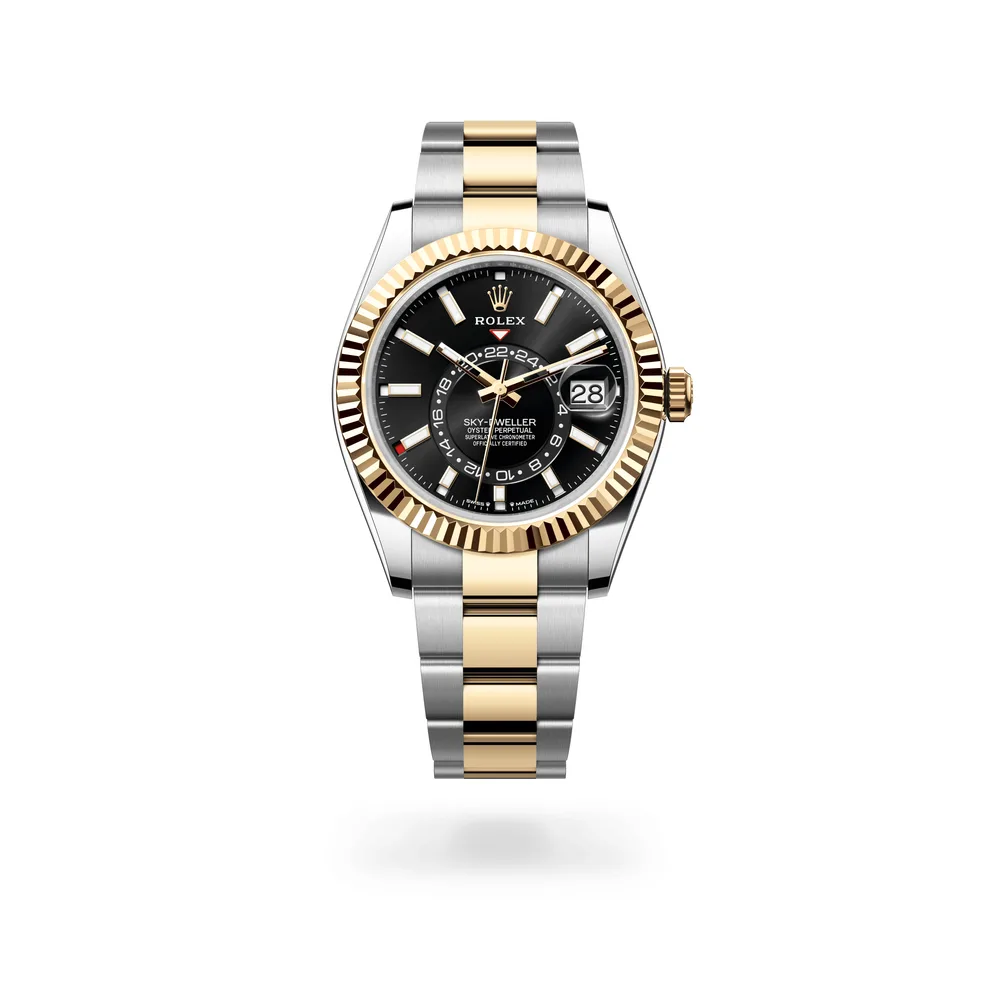 Rolex Oyster Perpetual Sky-Dweller, 42 mm, Oystersteel and yellow gold, Yellow Rolesor, Bright black dial