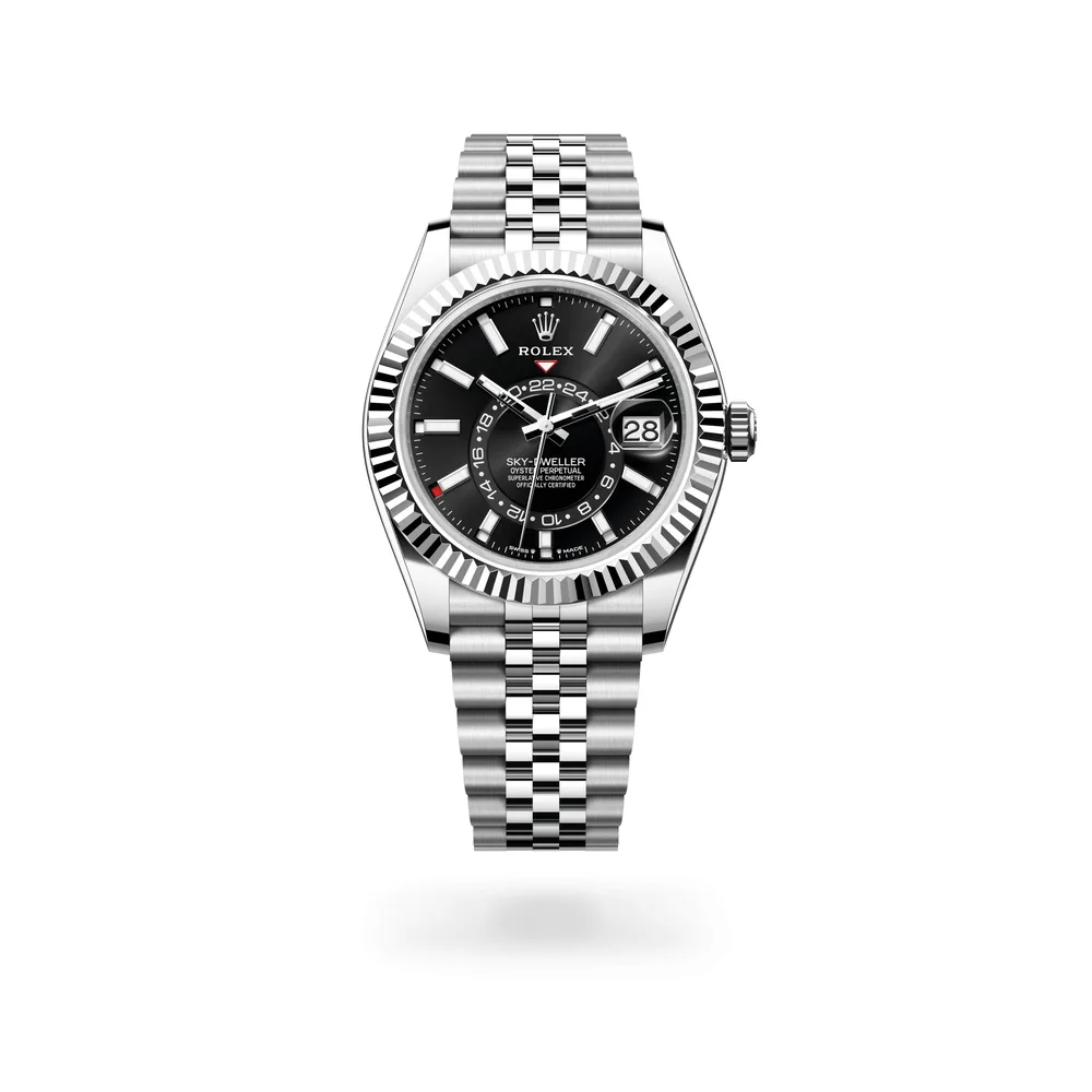 Rolex Oyster Perpetual Sky-Dweller, 42 mm, Oystersteel and white gold, White Rolesor, Bright black dial
