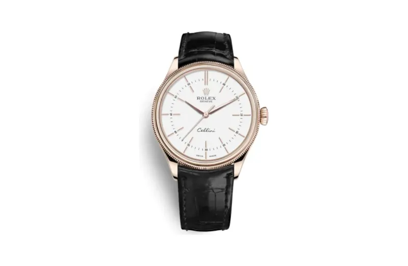 Rolex Cellini Time Everose / White / Alligator Black