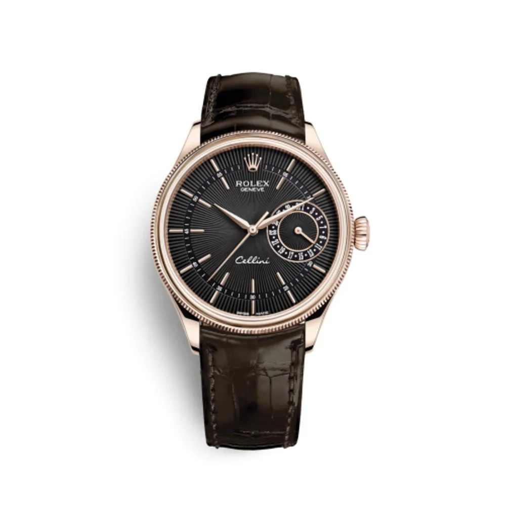 Rolex Cellini Date Everose / Black / Alligator