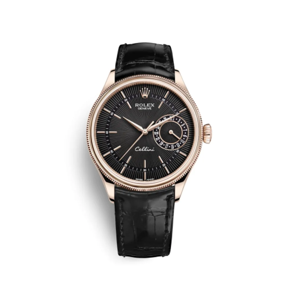 Rolex Cellini Date Everose / Black / Alligator