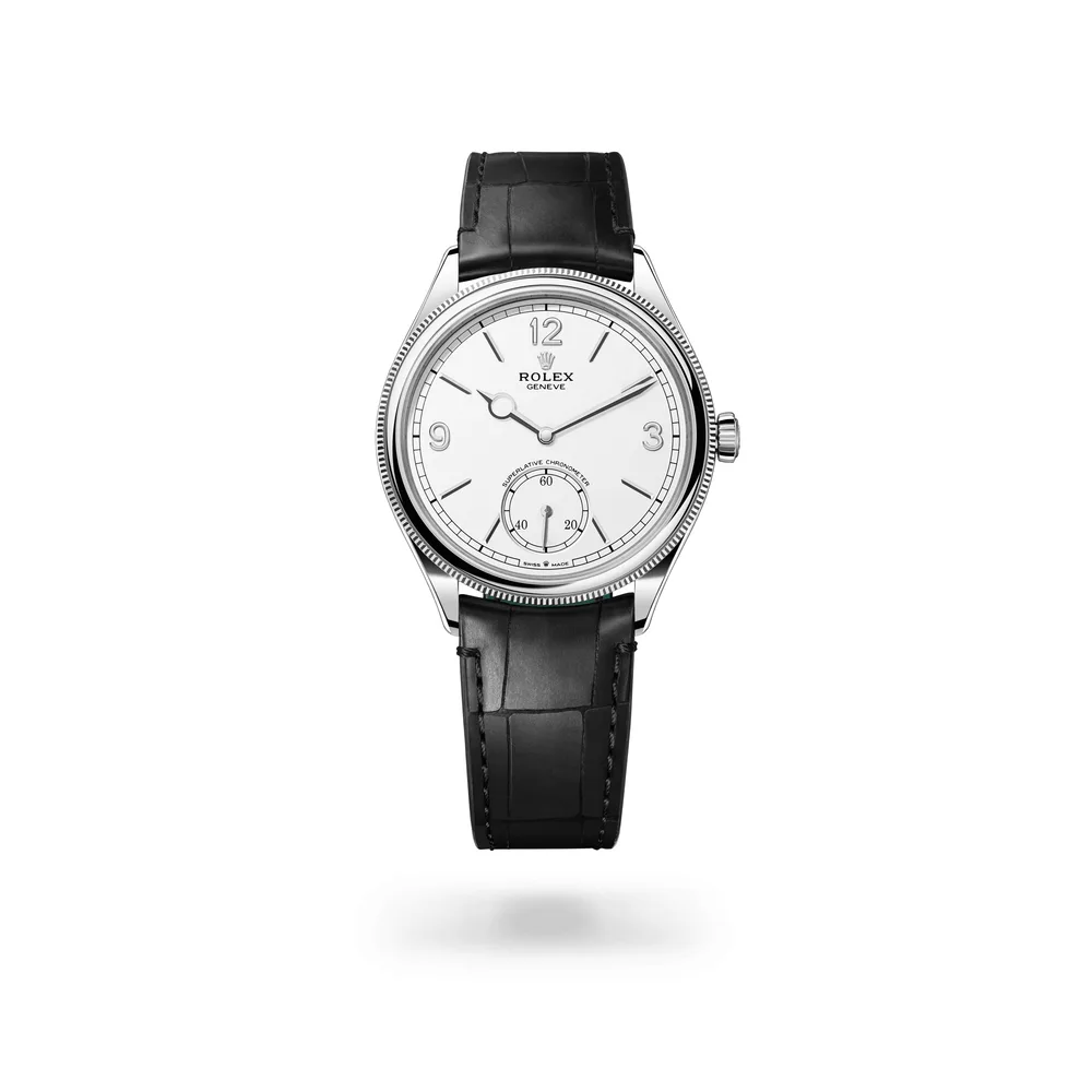 Rolex Perpetual 1908, 18 kt white gold, Intense white dial