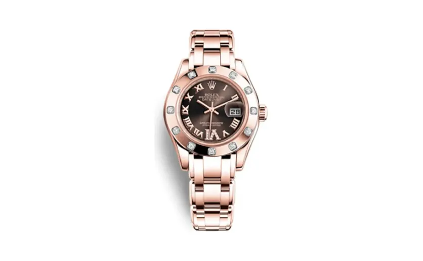 Rolex Datejust Pearlmaster 29 Everose Diamond / Chocolate Roman