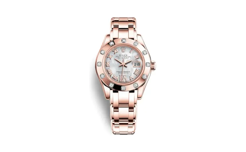 Rolex Datejust Pearlmaster 29 Everose 12 Diamond Mother of Pearl Roman