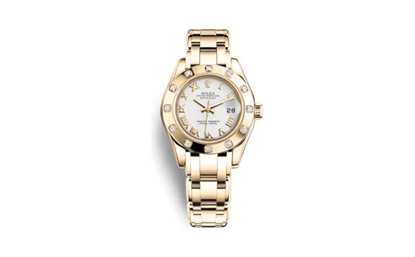 Rolex Datejust Pearlmaster 29 Yellow Gold Diamond / White Roman
