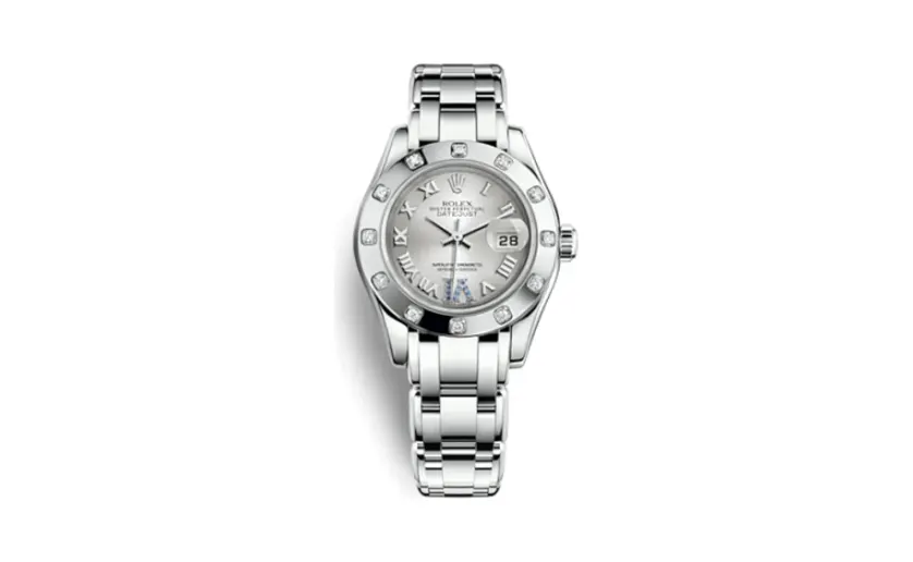 Rolex Datejust Pearlmaster 29 White Gold 12 Diamond Silver Roman