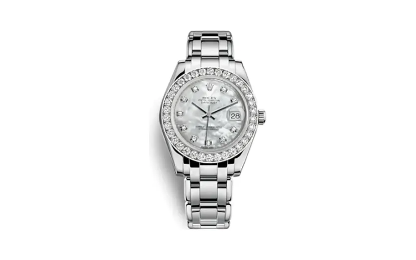 Rolex Datejust Pearlmaster 34 White Gold Diamond Mother of Pearl Diamonds